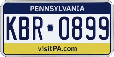PA license plate KBR0899