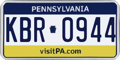 PA license plate KBR0944