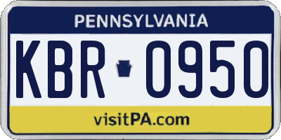 PA license plate KBR0950