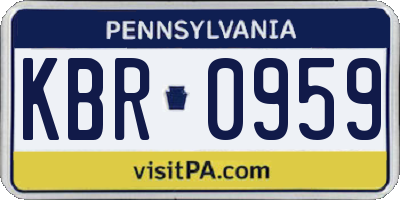 PA license plate KBR0959