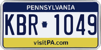 PA license plate KBR1049