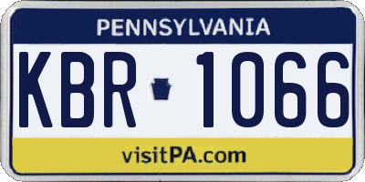 PA license plate KBR1066