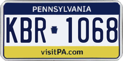 PA license plate KBR1068