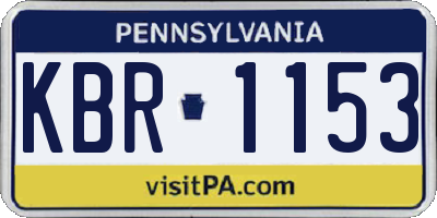 PA license plate KBR1153