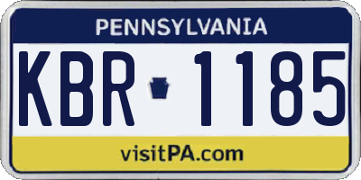 PA license plate KBR1185