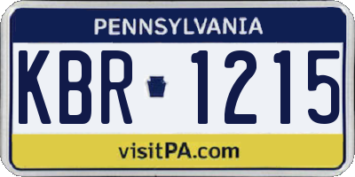 PA license plate KBR1215