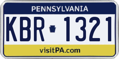 PA license plate KBR1321