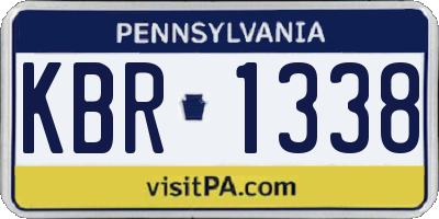 PA license plate KBR1338