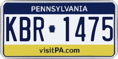 PA license plate KBR1475