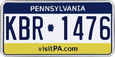 PA license plate KBR1476