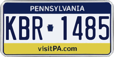 PA license plate KBR1485