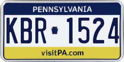 PA license plate KBR1524