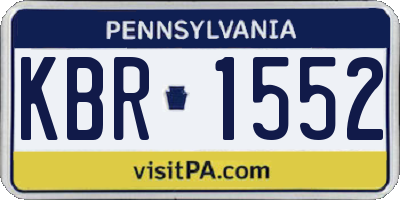 PA license plate KBR1552