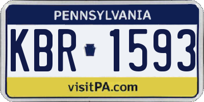 PA license plate KBR1593