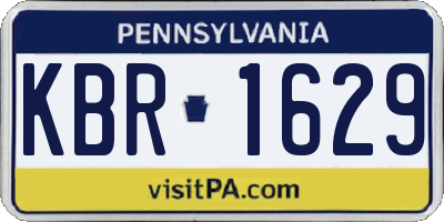PA license plate KBR1629