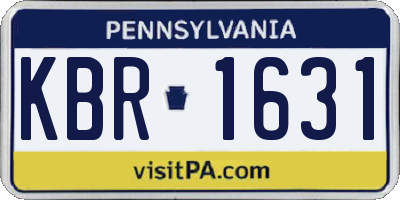 PA license plate KBR1631