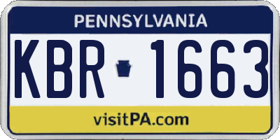 PA license plate KBR1663