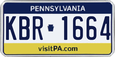 PA license plate KBR1664