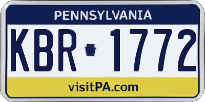 PA license plate KBR1772