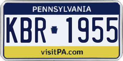 PA license plate KBR1955