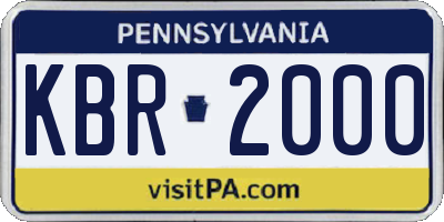PA license plate KBR2000