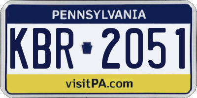 PA license plate KBR2051