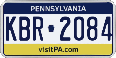 PA license plate KBR2084