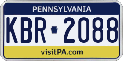 PA license plate KBR2088
