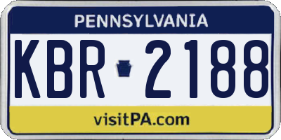 PA license plate KBR2188
