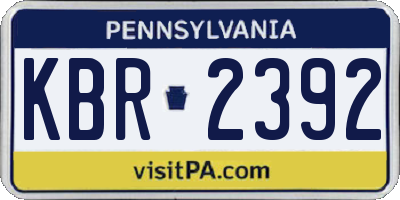 PA license plate KBR2392