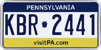 PA license plate KBR2441