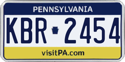 PA license plate KBR2454