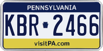 PA license plate KBR2466