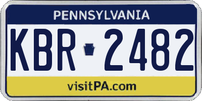 PA license plate KBR2482