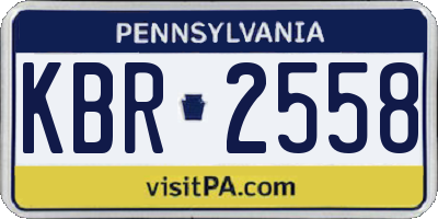 PA license plate KBR2558