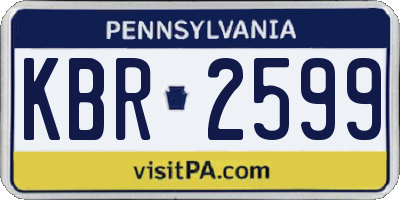 PA license plate KBR2599