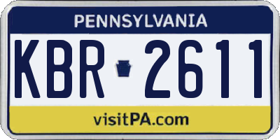 PA license plate KBR2611