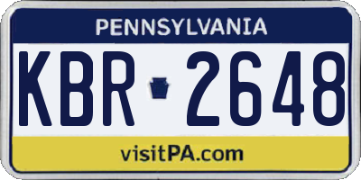 PA license plate KBR2648