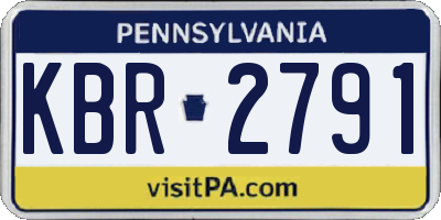 PA license plate KBR2791