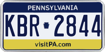 PA license plate KBR2844