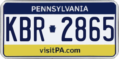 PA license plate KBR2865