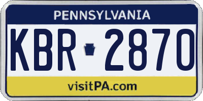 PA license plate KBR2870