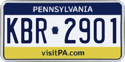 PA license plate KBR2901