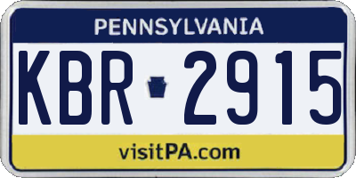 PA license plate KBR2915