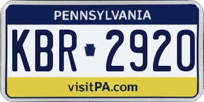 PA license plate KBR2920