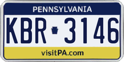 PA license plate KBR3146