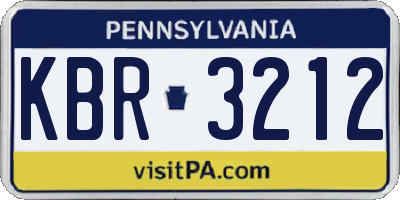 PA license plate KBR3212
