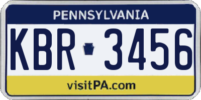 PA license plate KBR3456