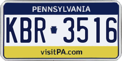 PA license plate KBR3516