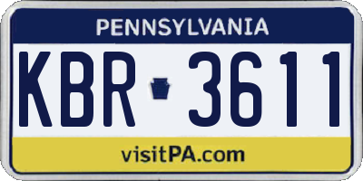 PA license plate KBR3611